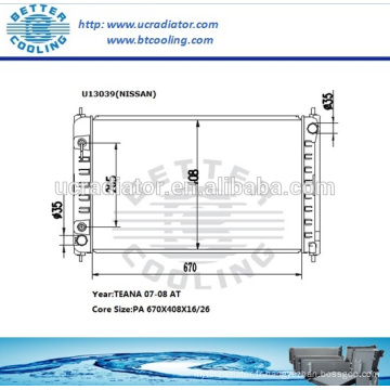 Radiateur pour voiture NISSAN TEANA 07-08 chez OEM: 21460-JN00A-A128/21400-ET000